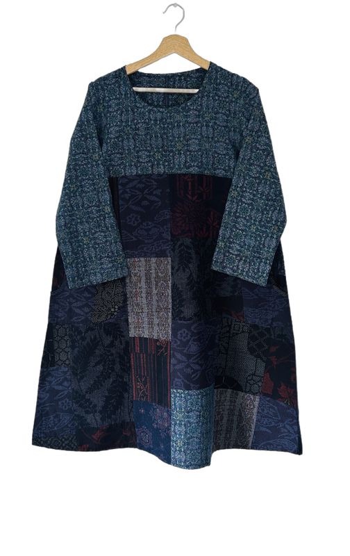 Upcycled Silk Patchwork Tunic Dress