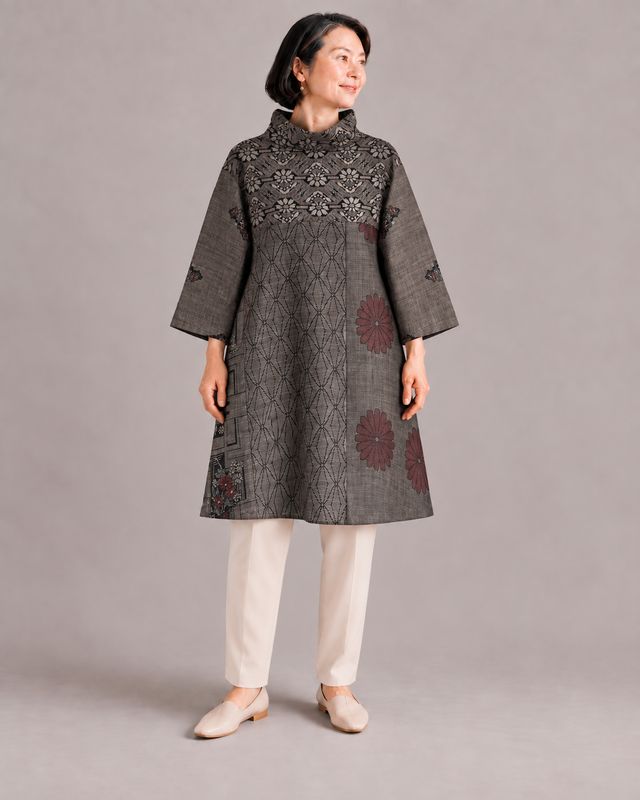 Upcycled Oshima Silk Panel Tunic