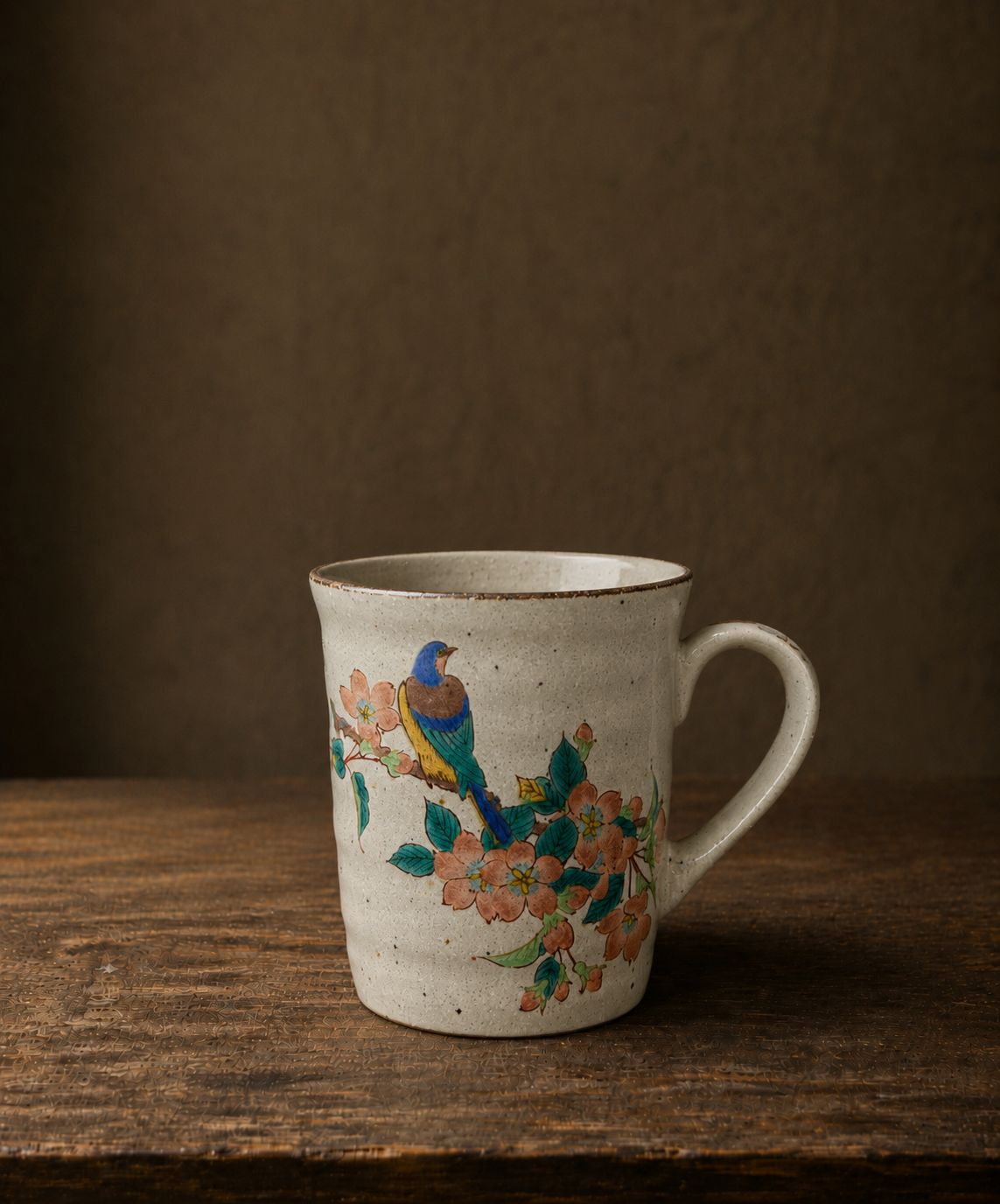 Kutani Ware Mug Cup - Cherry Blossoms &amp;  Birds