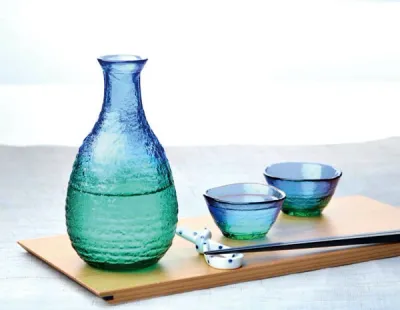 Toyo Sasaki Premium Cold Sake Set in Wooden Box