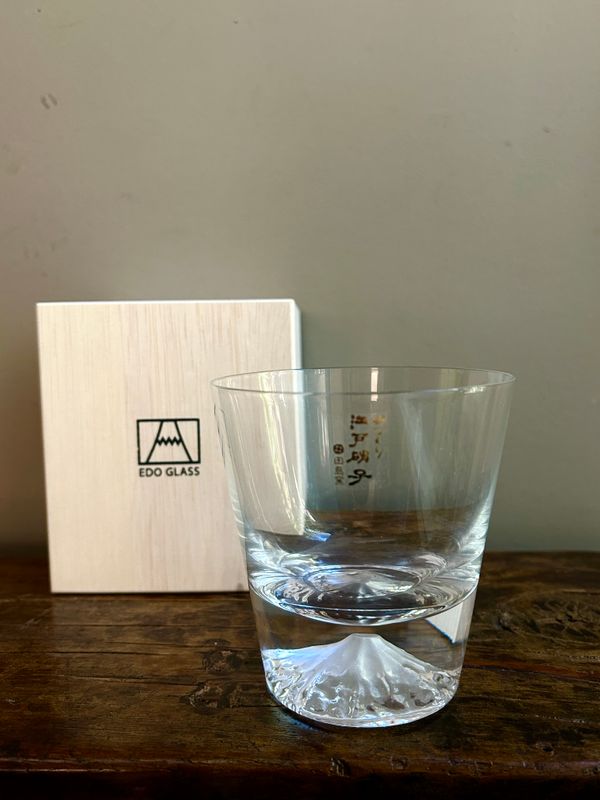 Tajima Fuji Rock Glass in Wooden Box