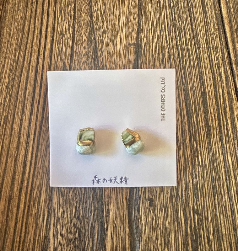 Kintsugi Earrings - Jade Green