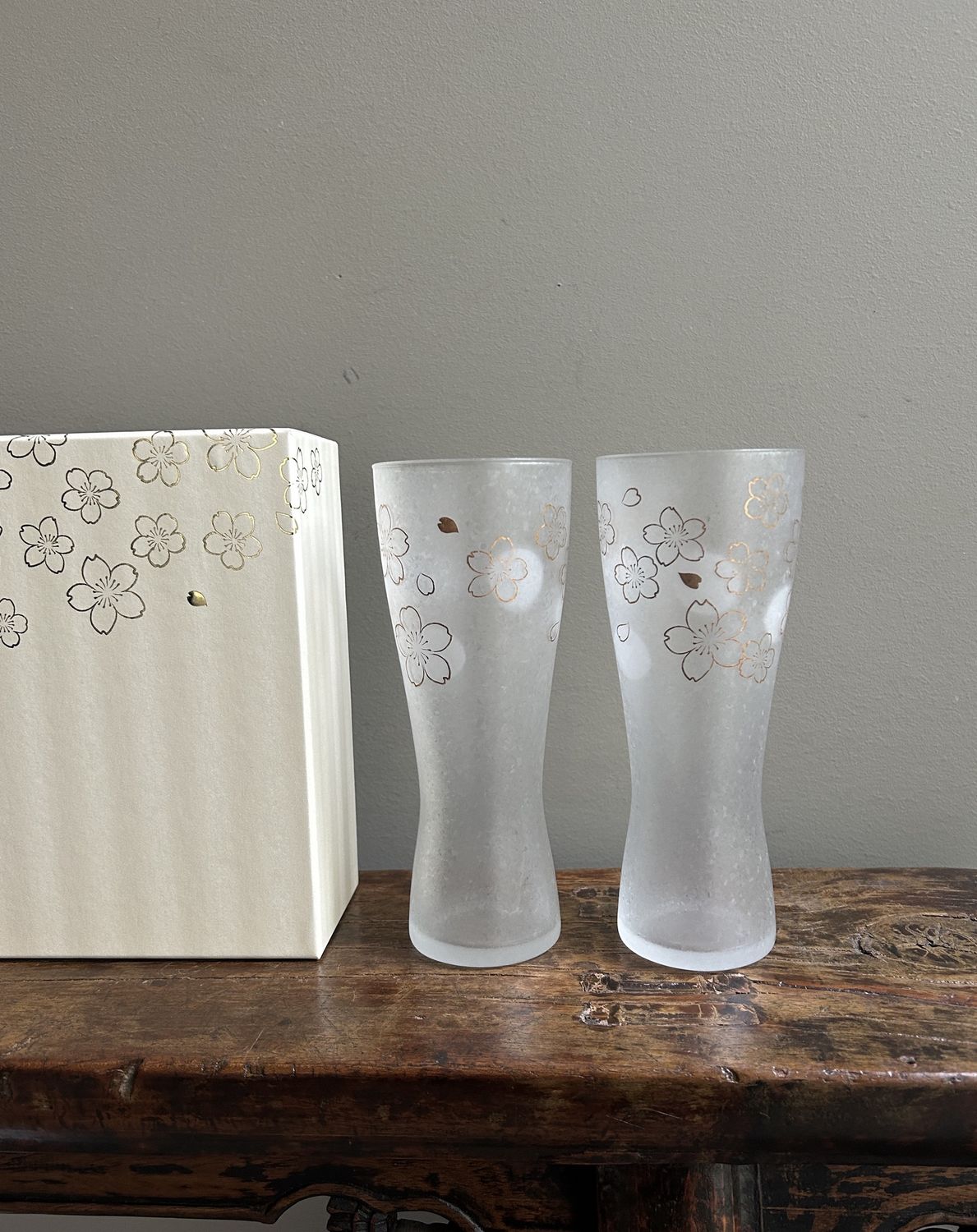 Cherry Blossom Premium Glass Pair (Large, Gift Boxed)