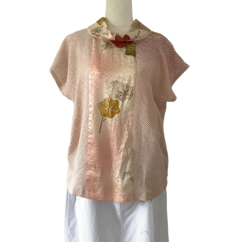 Pink Shibori Dyed Silk Top