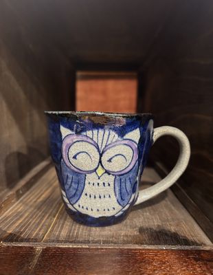 Hasami Ware Hand-painted Owl Mug - Navy
