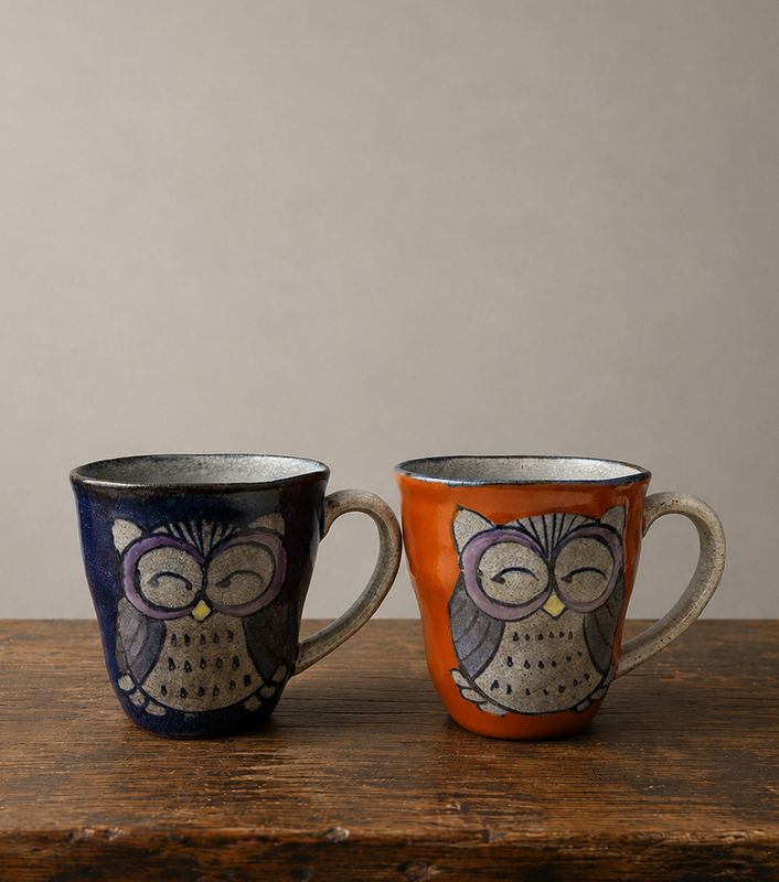 Hasami Ware Handpainted Owl Mug