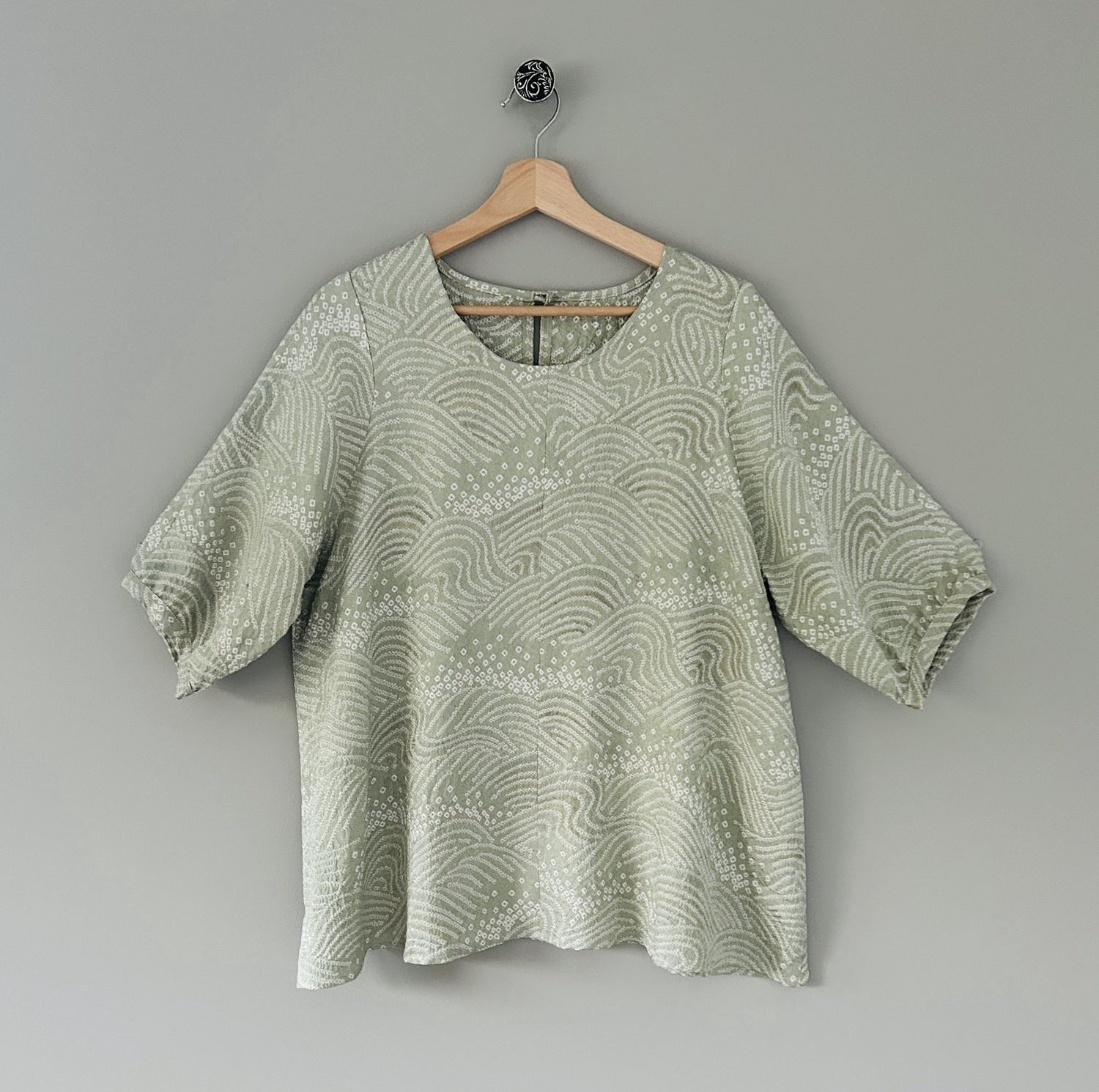 Shibori-dyed Silk Blouse