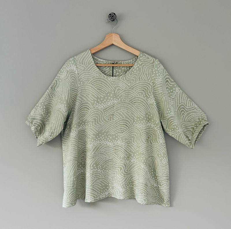 Shibori-dyed Silk Blouse