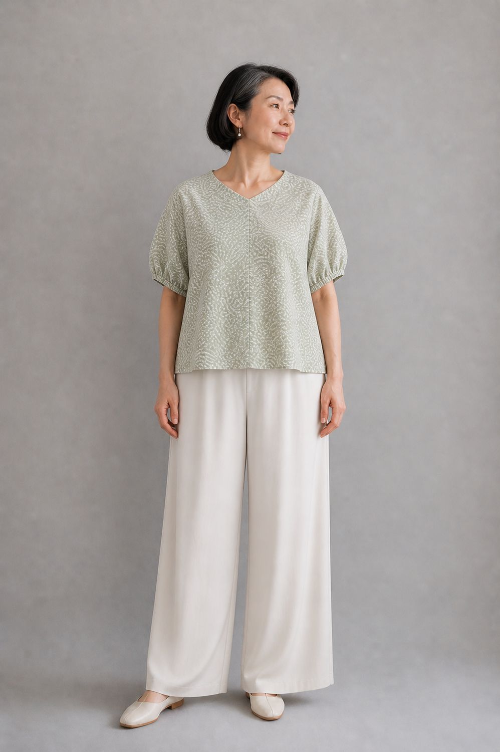 Shibori-dyed Silk Blouse