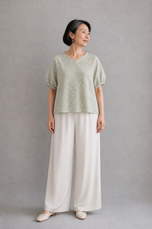 Shibori-dyed Silk Blouse