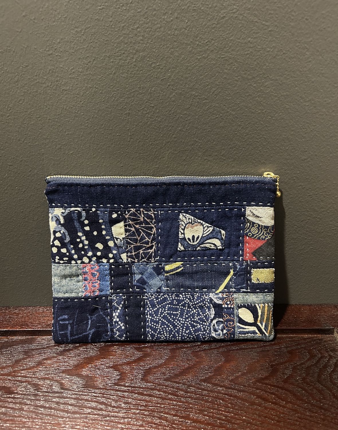 Vintage Kasuri Cottton Patchwork Pouch