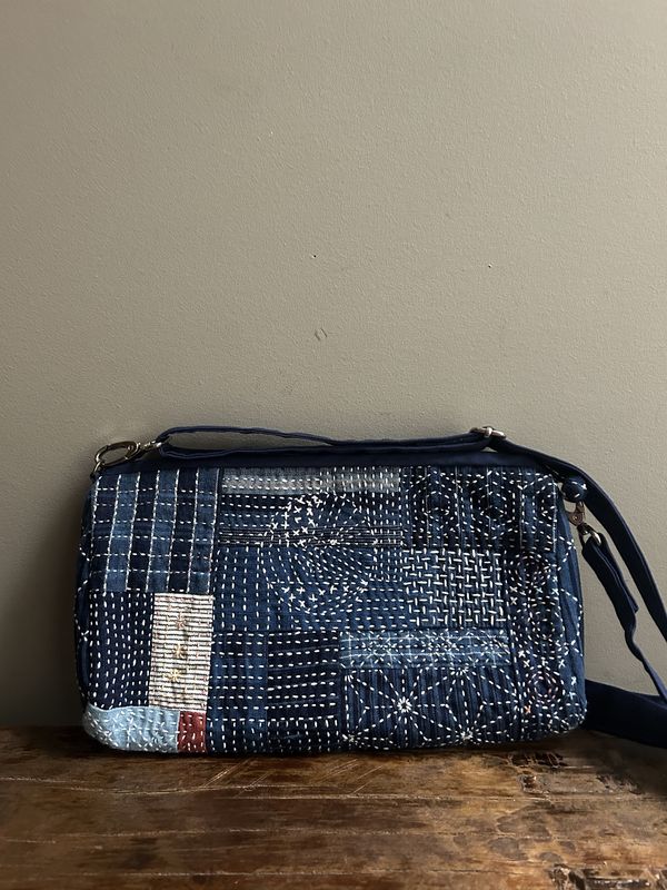 Matsuzaka Cotton Patchwork Bag – Allover Sashiko Stitching