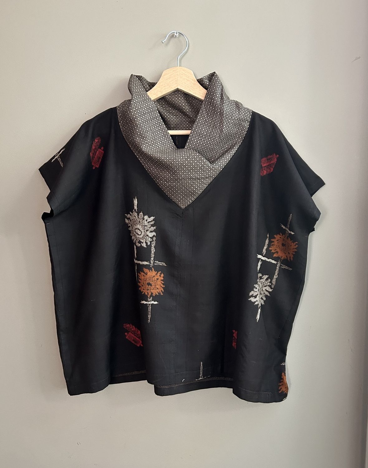 Oshima Silk High Collar Top