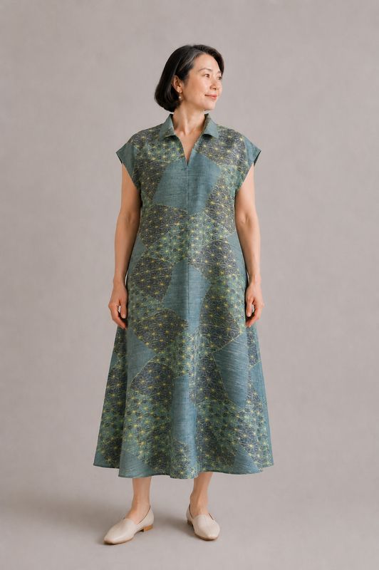 Silk Flare Dress – Sage &amp; Lime Hemp Leaf