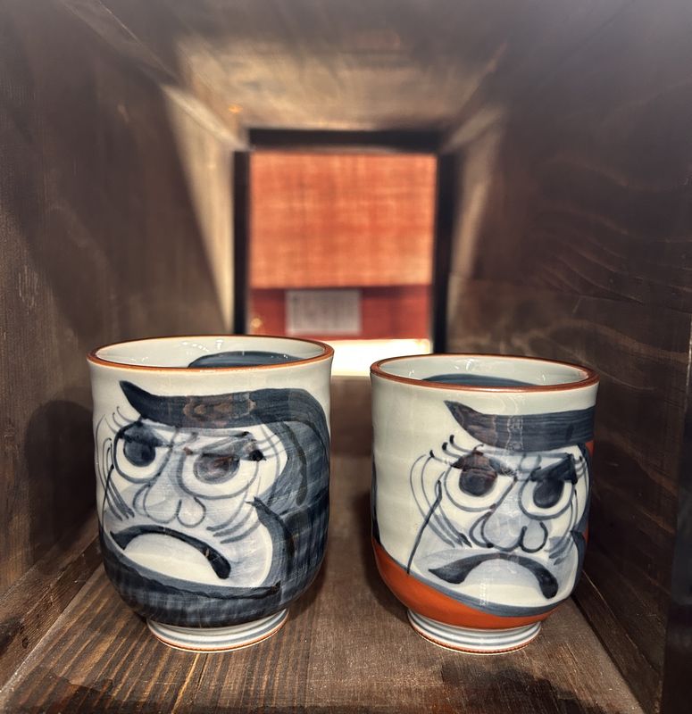 Hasami Ware Hand-painted Daruma Tea Cup - Two Colours