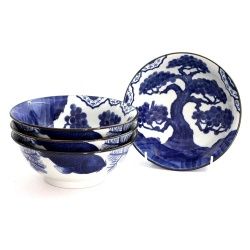 Mino Ware "Pine &amp; Koi "Bowl - 21 cm