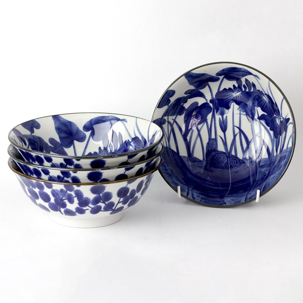 Mino Ware "Turtle &amp; Iris "  Bowl - 21 cm