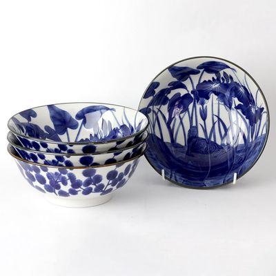Mino Ware "Turtle &amp; Iris "  Bowl - 21 cm