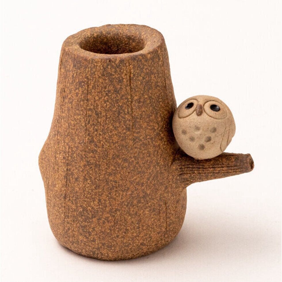 Shigaraki Ware Mini Vase - Owl
