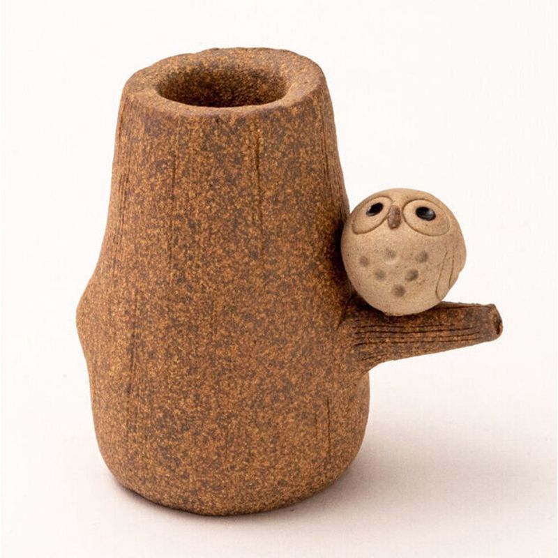 Shigaraki Ware Mini Vase - Owl