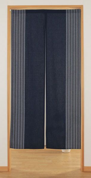 Noren Curtain - Navy Stripe (85cm x 170cm)