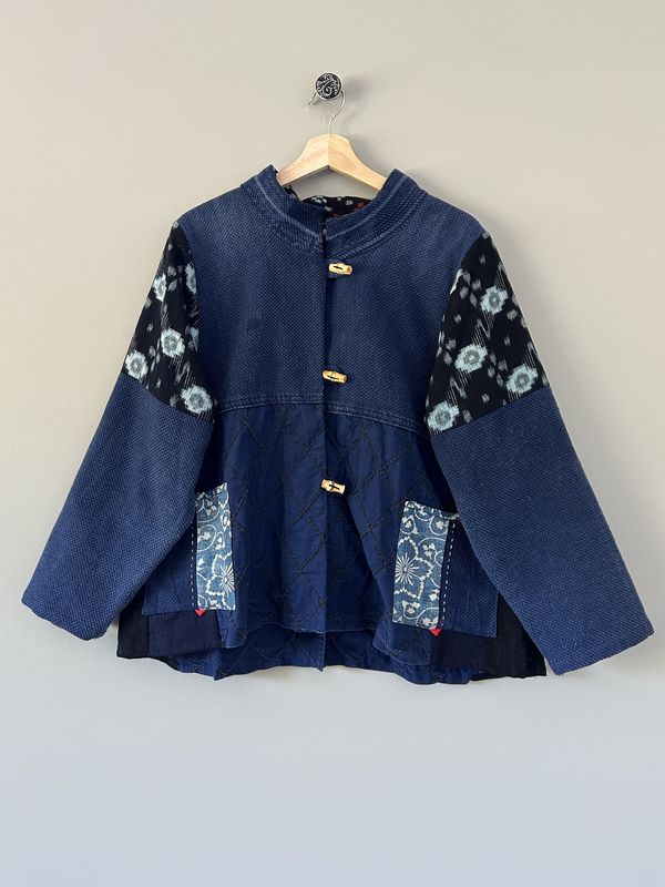 Upcycled Kendo Gear Jacket with Sashiko Stitching