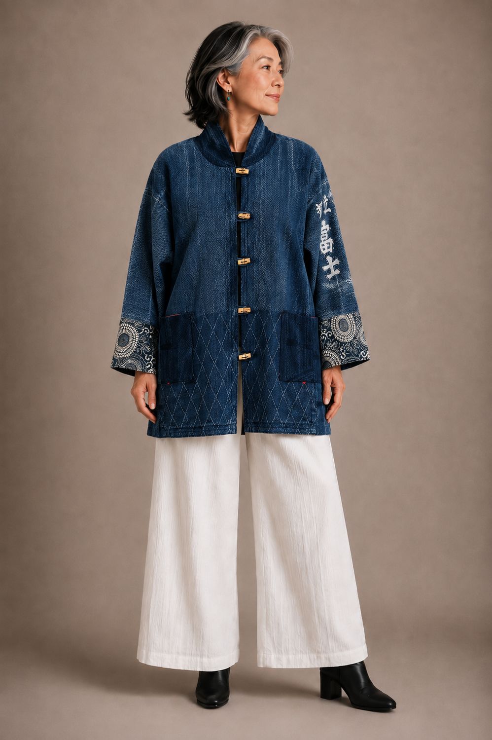 Upcycled Kendo Gear Jacket with Sashiko Stitching