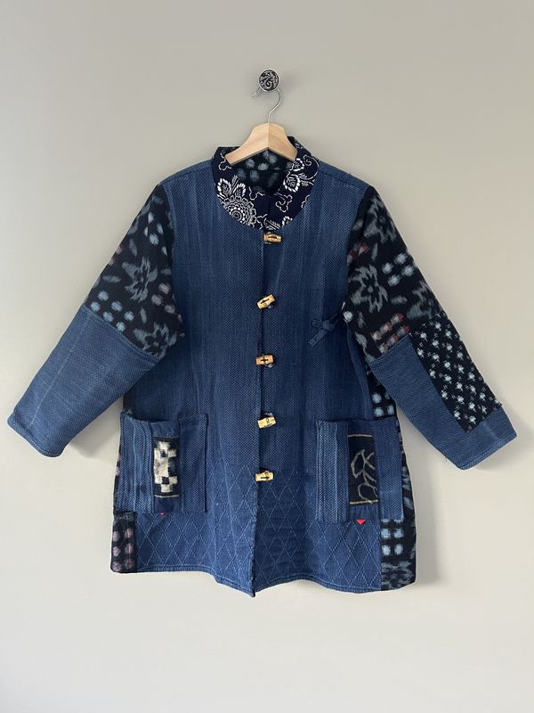 Upcycled Kendo Gear &amp; Kasuri Jaket with Sashiko Stitching