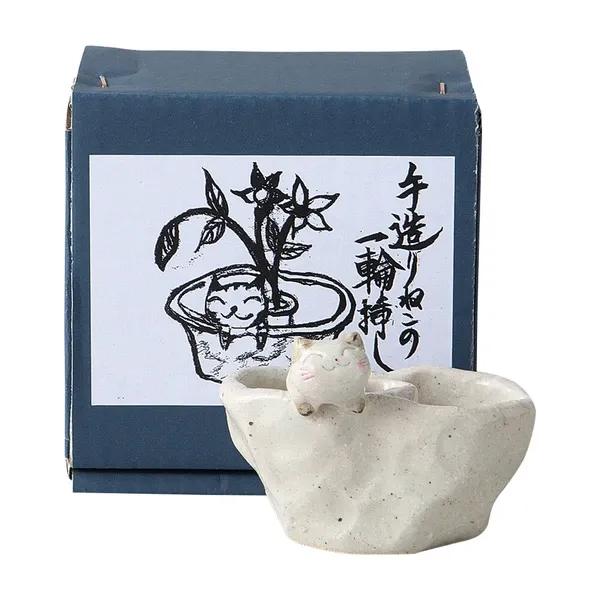 Handcrafted Cat Vase, Colour: White Cat