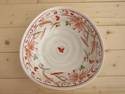 Floral &amp; Butterfly Serving Bowl