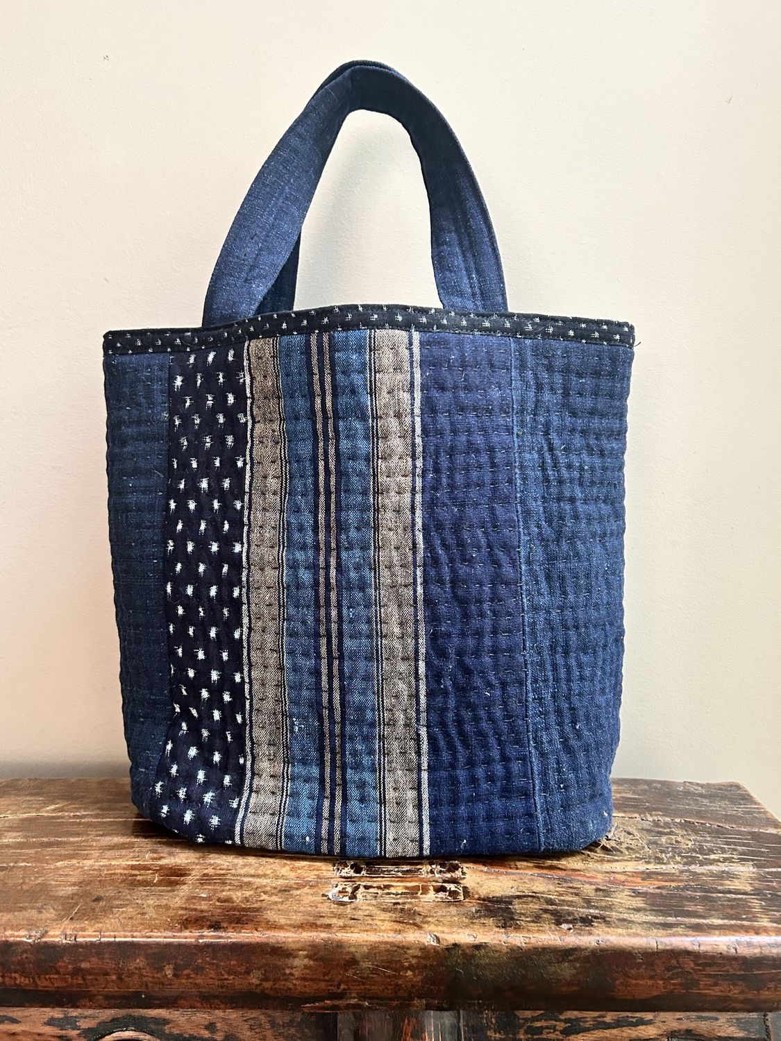 Vintage Kasuri Sashiko Tote Bag