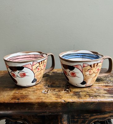 Hasami Ware Cat Friends Handpainted Mug