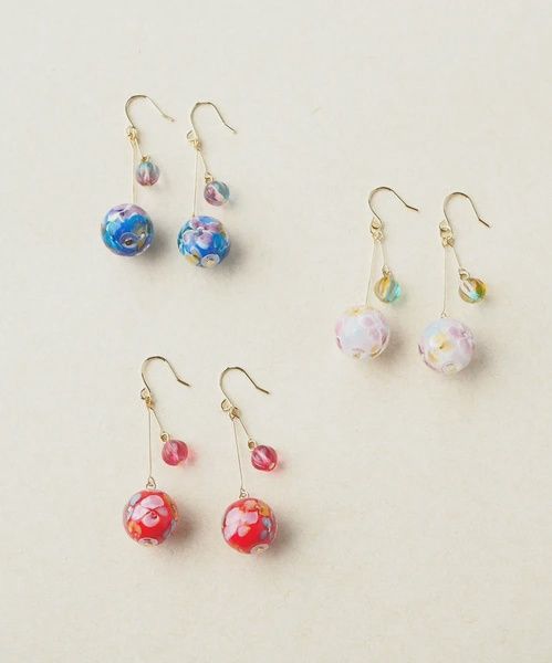 Glass Bead Earrings - Three Colours