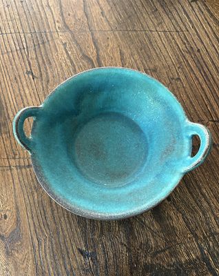 Turquoise Handled Bowl - Mashiko Ware