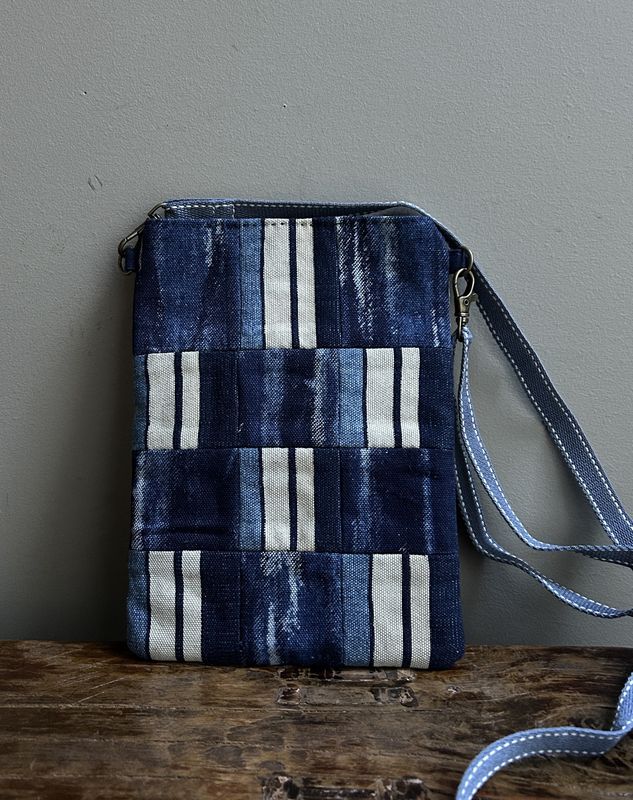 Indigo-dyed Check Mini Crossbody