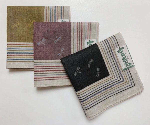 Kisso Handkerchief - Dragonfly/Fuchi Black