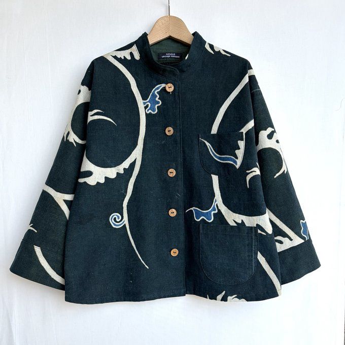 Tsutsugaki Antique Cotton Jacket – Karakusa (Arabesque) Motif