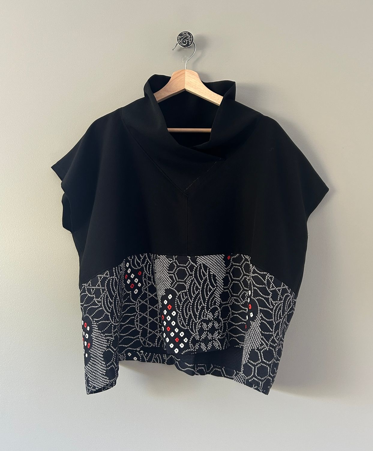 Upcycled Silk Shibori Kimono Top