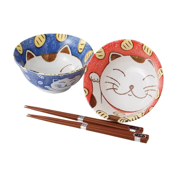 Neko 2-piece Bowl and Chopsticks Set