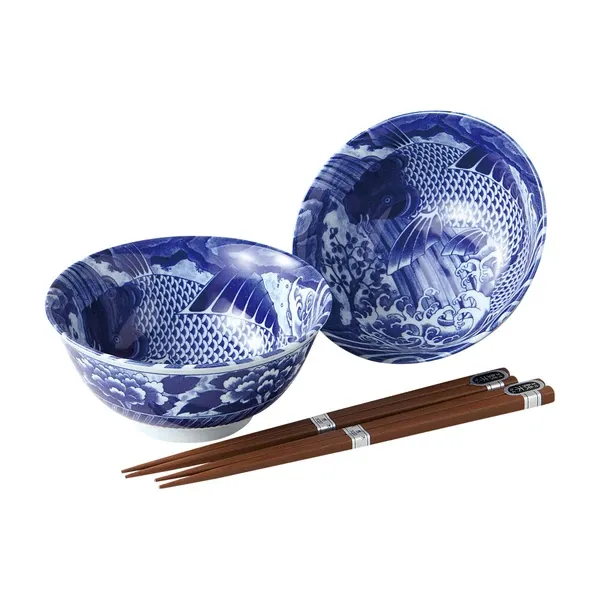 Koi  2-Piece Bowl &amp; Chopsticks Set