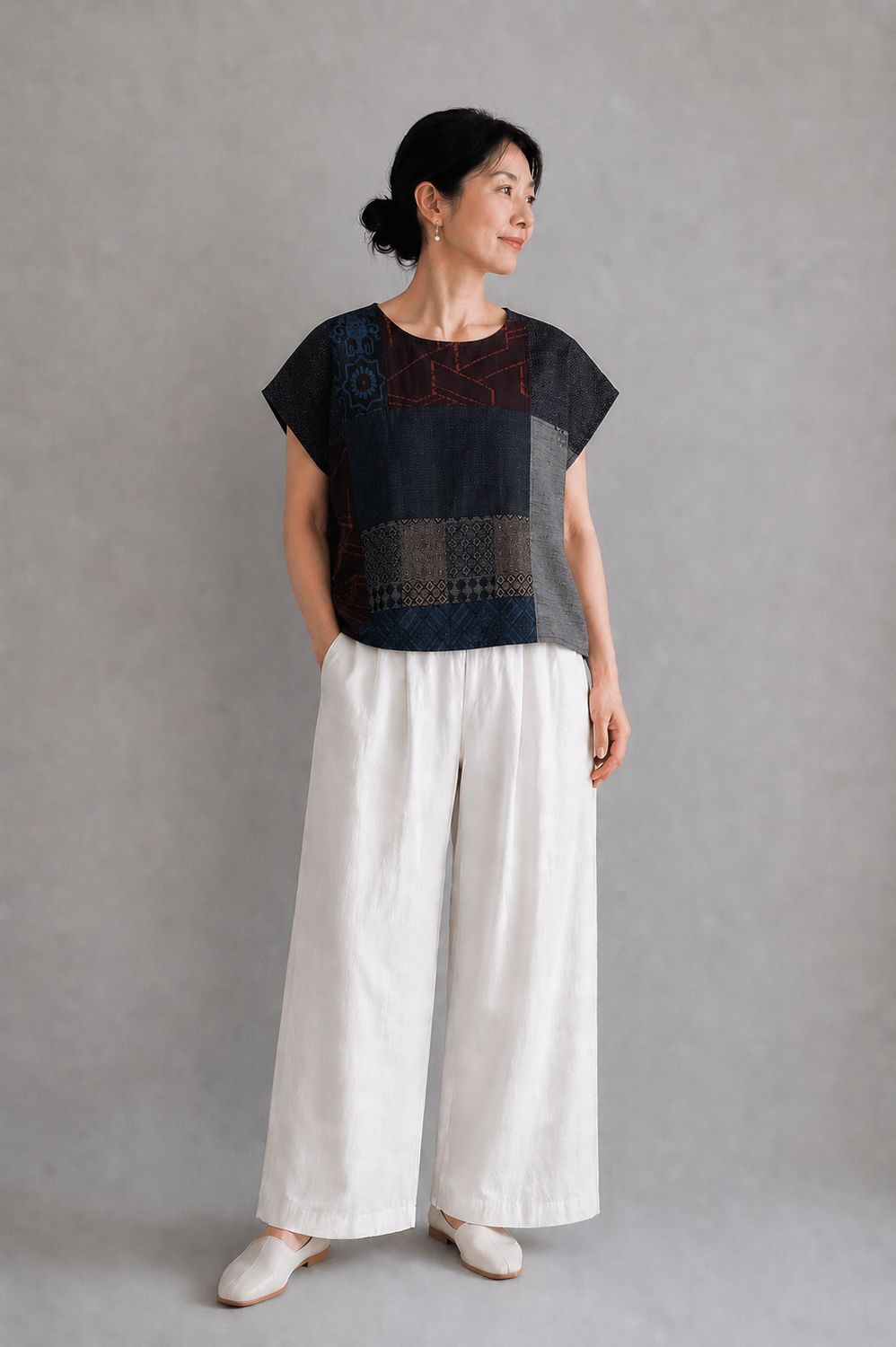 Oshima Silk Patchwork Blouse