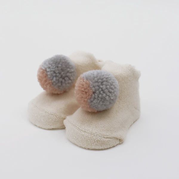 Stample Pom Pom Socks for Babies (3-10 months), Colour: Pale Pink