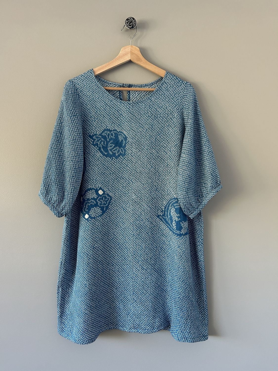 Shibori Silk Tunic  - Sky Blue