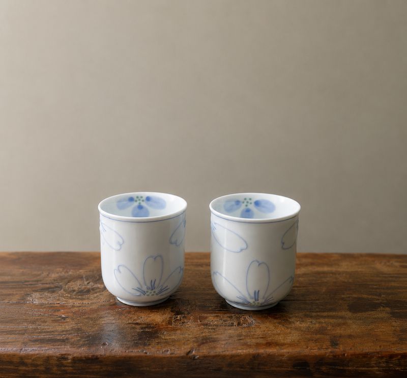 Hasami Ware Hand-painted Floral Cup