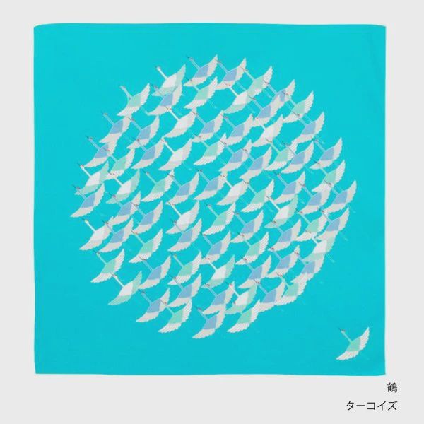 Turquoise Crane Wrapping Cloth - 50 cm x 50 cm