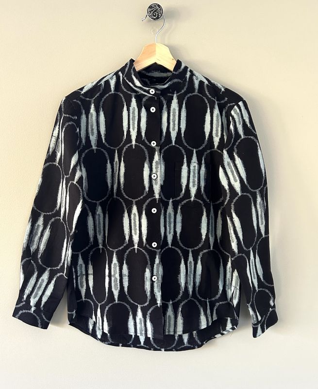 Vintage Kasuri Cotton Shirt – Indigo Bamboo Rhythm