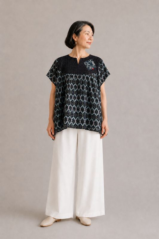 Vintage Kasuri Cotton Blouse