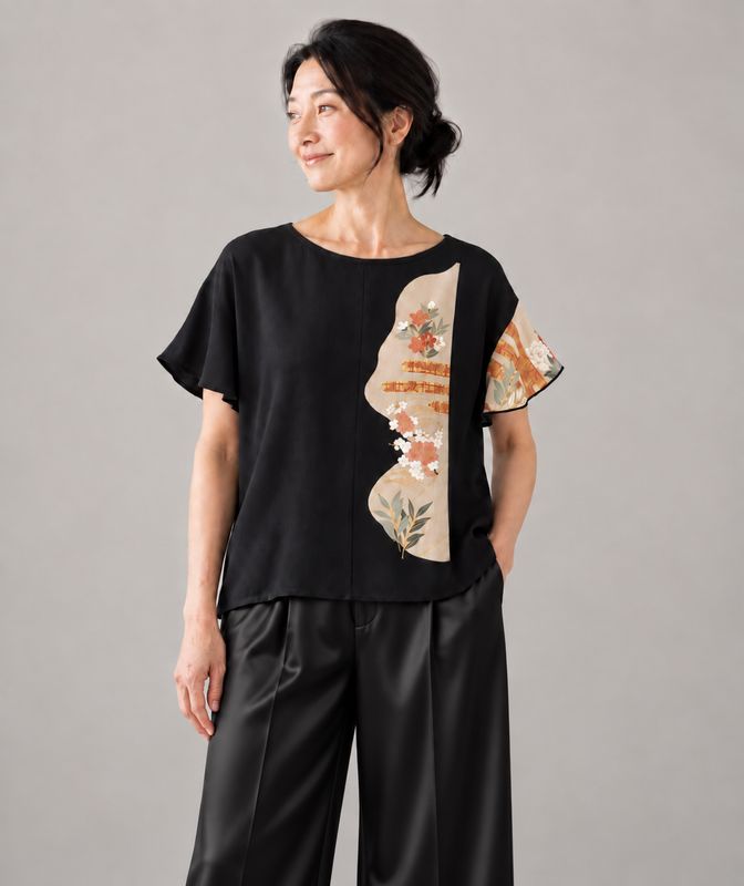 Floral Kimono Silk Blouse