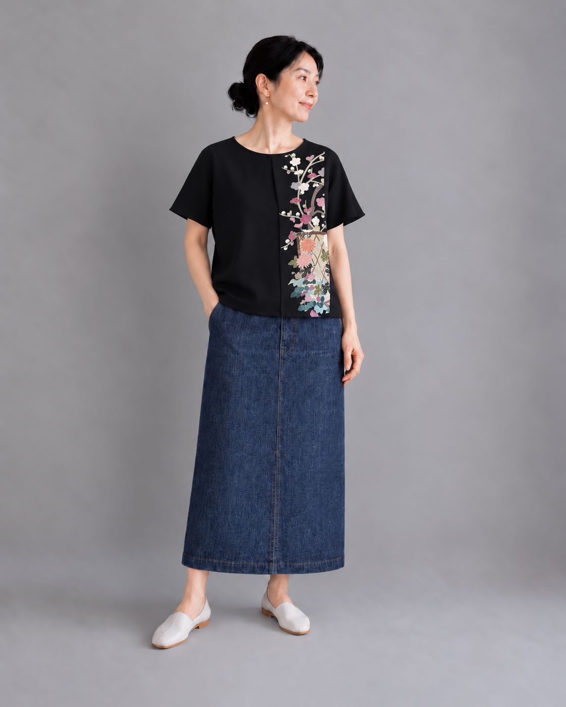 Floral Kimono Silk Blouse