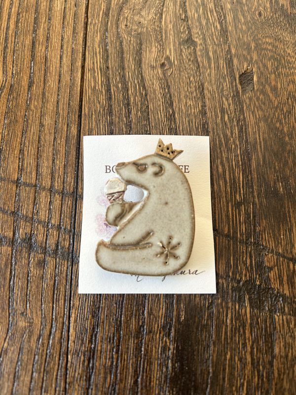 Ceramic Brooch - Polar Bear 2
